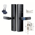 Smart fingerprint door lock with cards and keys