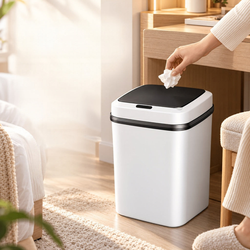 Sensor bin beside a desk