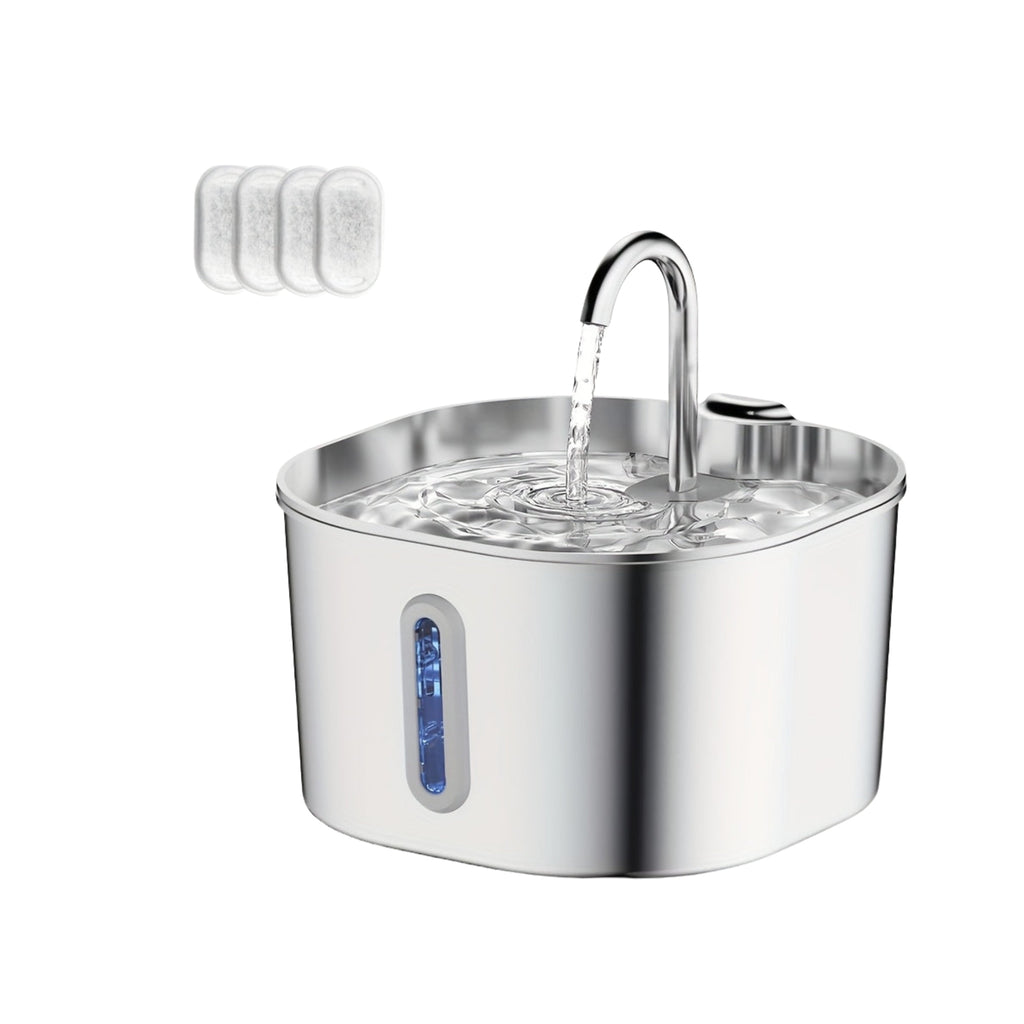 Pet water fountain with replacement filters
