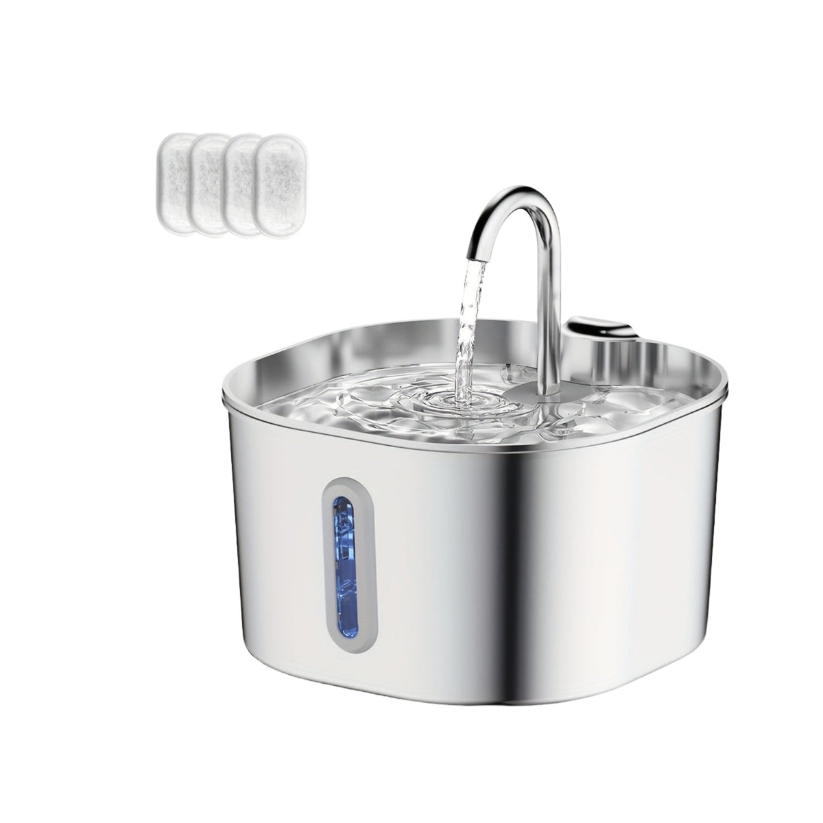 Pet water fountain with replacement filters