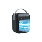 Black mini air cooler fan with cool airflow