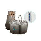 Pet water fountain water level window close-up