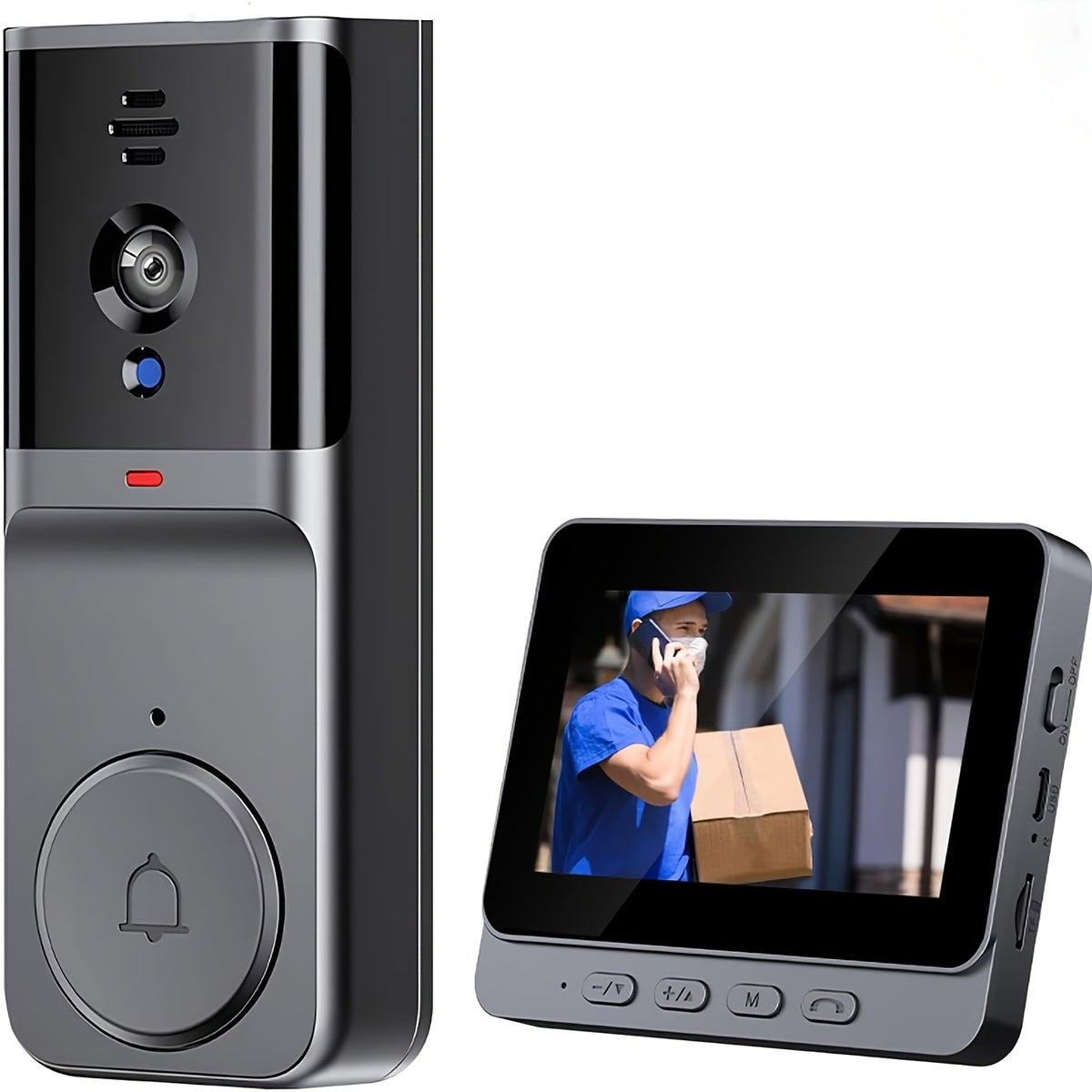 Wireless video doorbell with indoor monitor