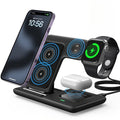 Foldable 3-in-1 wireless charging dock in black