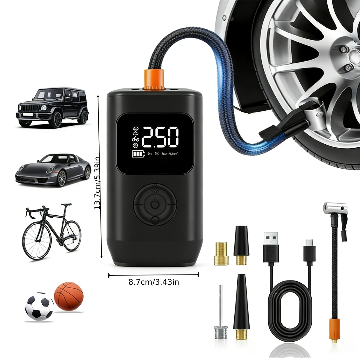 Tyre inflator in use