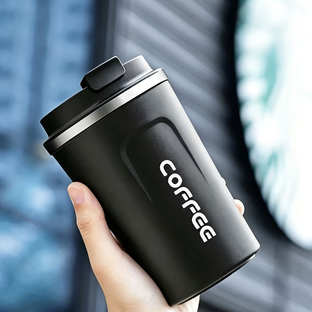 Black coffee travel mug