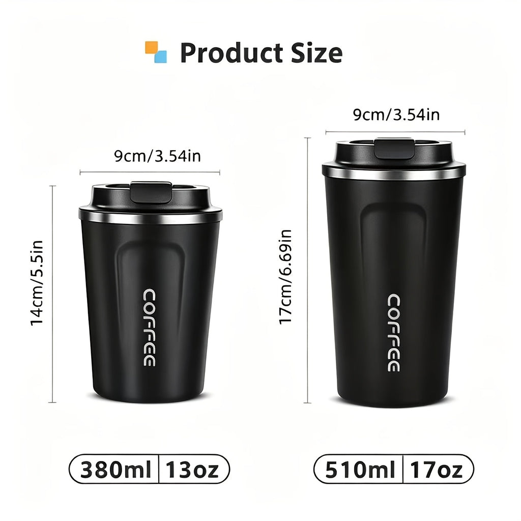 Insulated coffee travel mug details