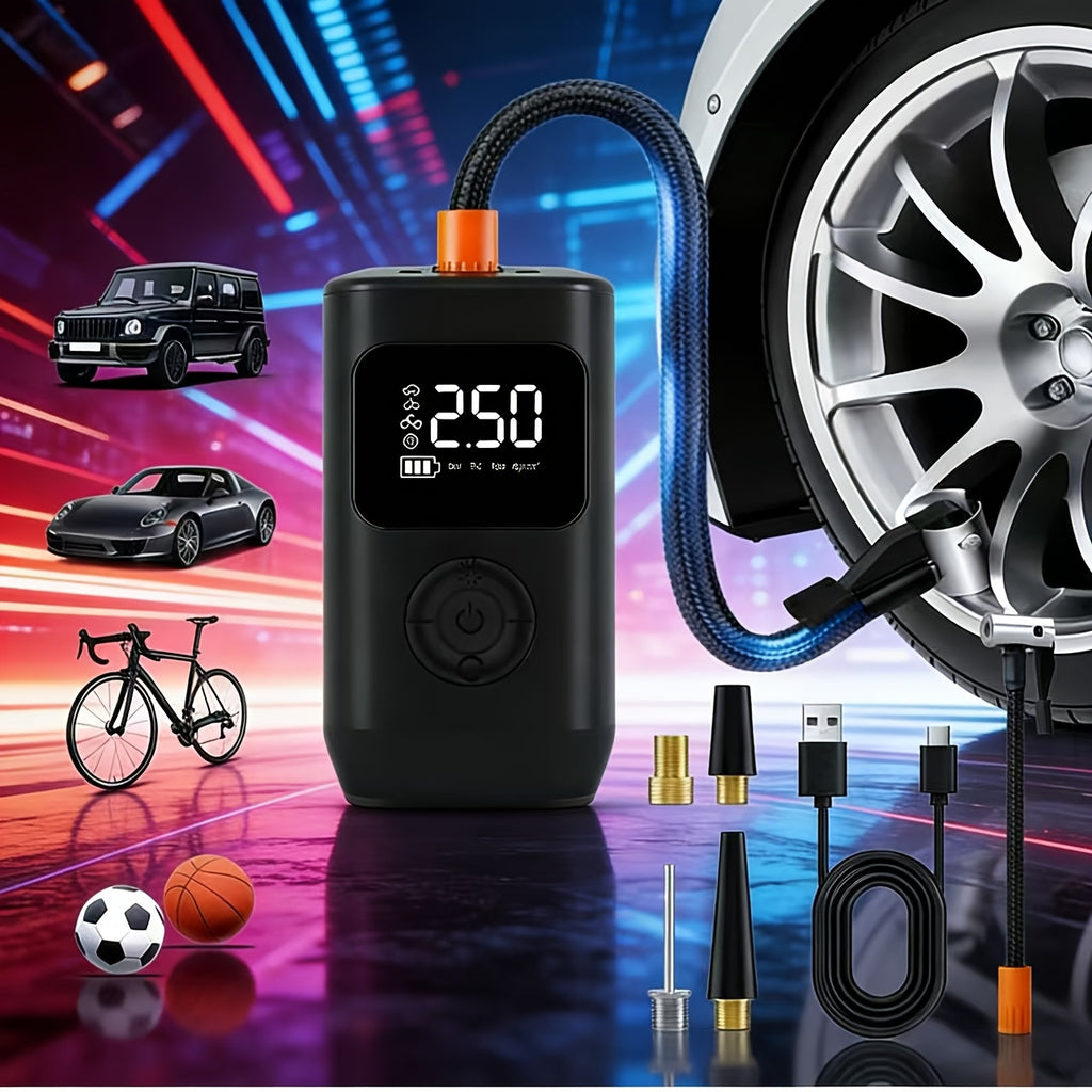 Tyre inflator for car, motorcycle and bicycle