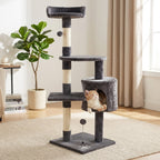 Spacious Cat Tower & Climbing Tree with Sisal Scratching Post