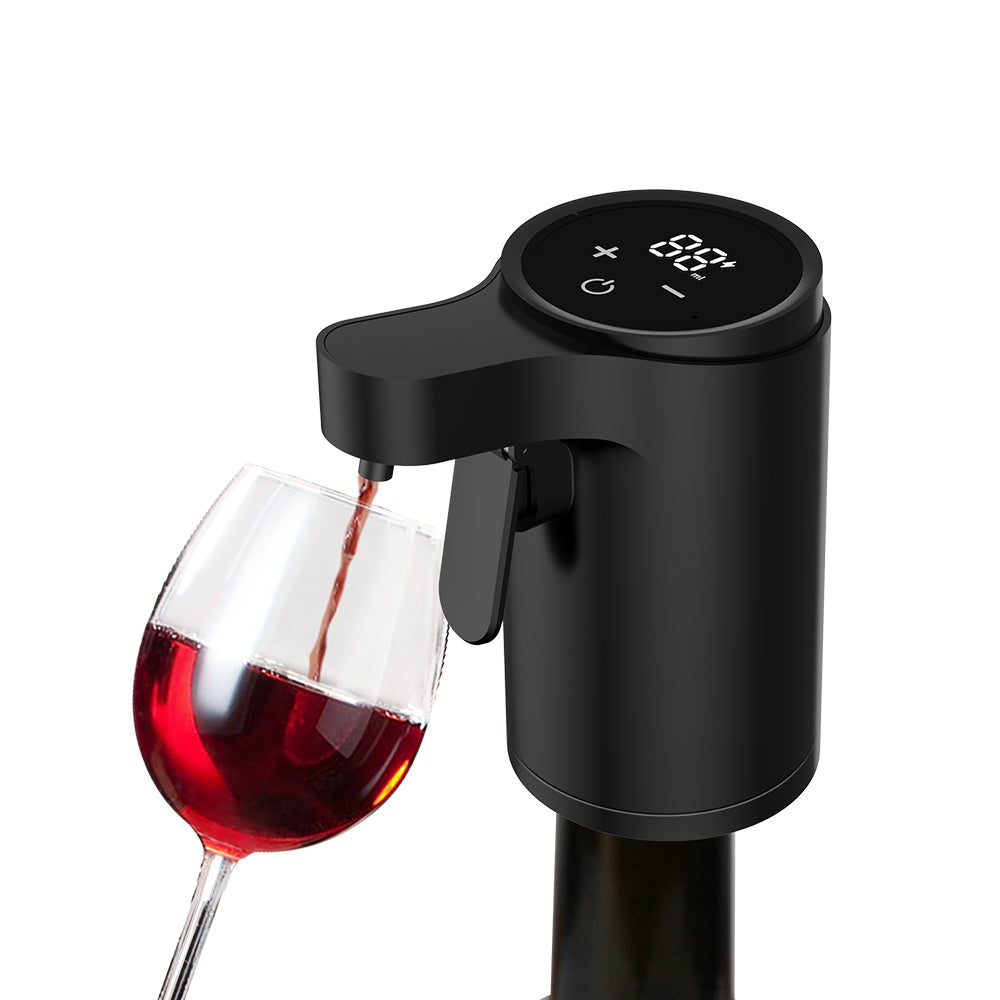 Automatic wine dispenser and aerator in black