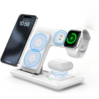 Wireless charging dock in white